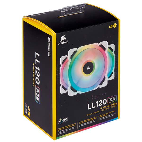 Corsair ICUE LL120 RGB White Cabinet Fan (Triple-Pack)